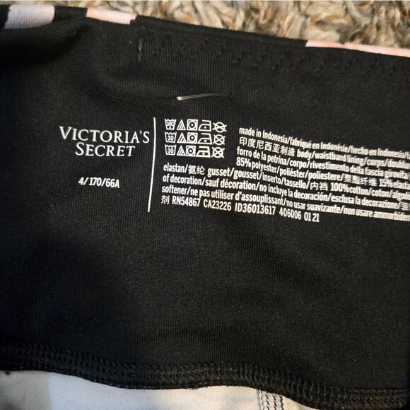 Victoria's Secret Black and Pink Floral Leggings - Picture 3 of 6